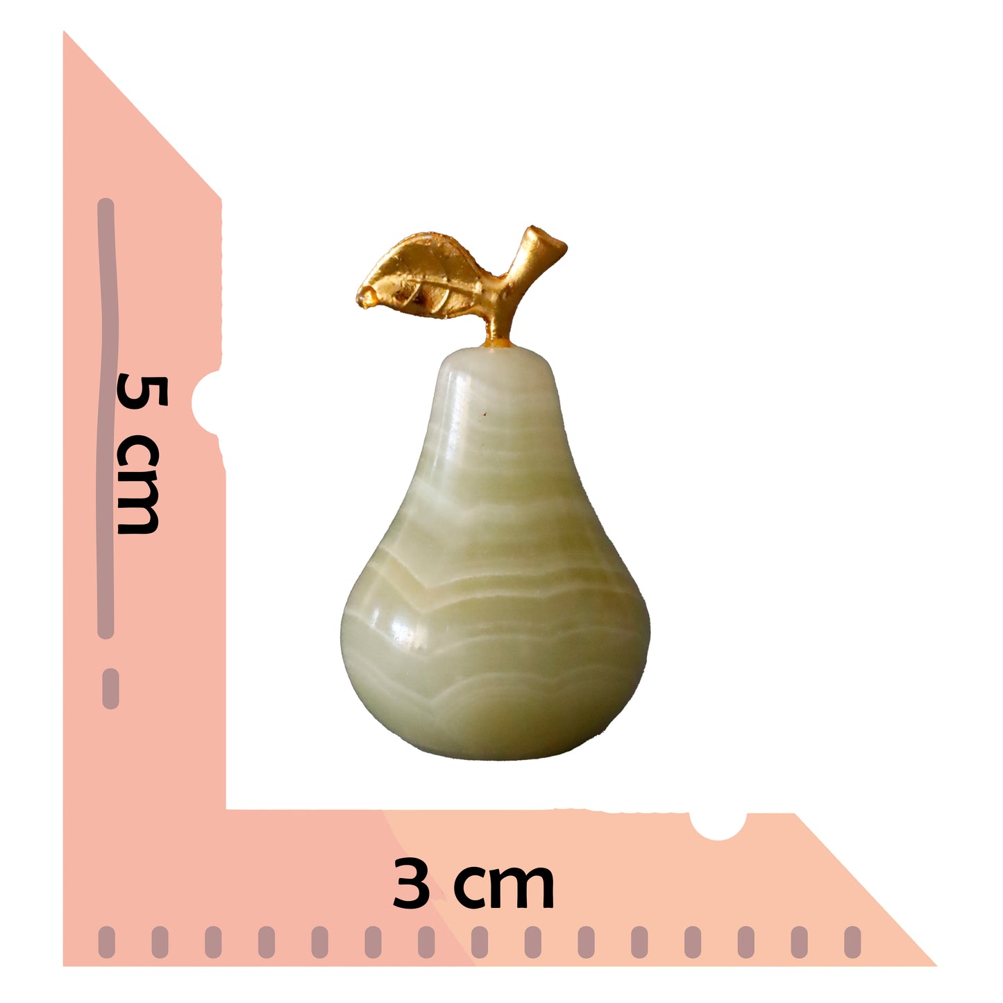 Doğal Oniks Taş Armut Seti – 1,5 inç Dekoratif El Yapımı Biblo-5'li set