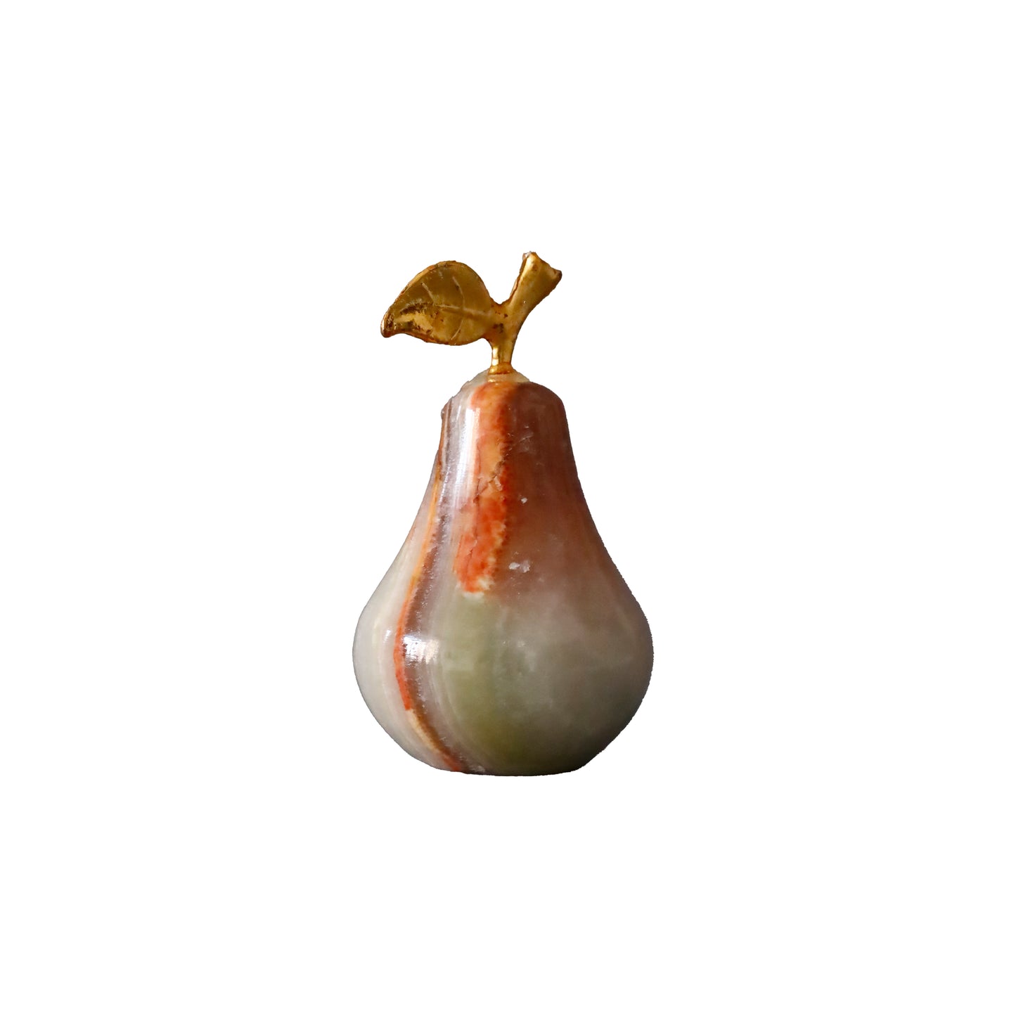 Doğal Oniks Taşından El Yapımı Armut Figür – 5 cm Dekoratif Taş Obje