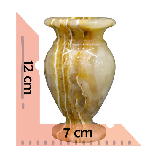 Oniks Doğal Taş Küp Vazo – 12 cm Dekoratif El Yapımı Ürün
