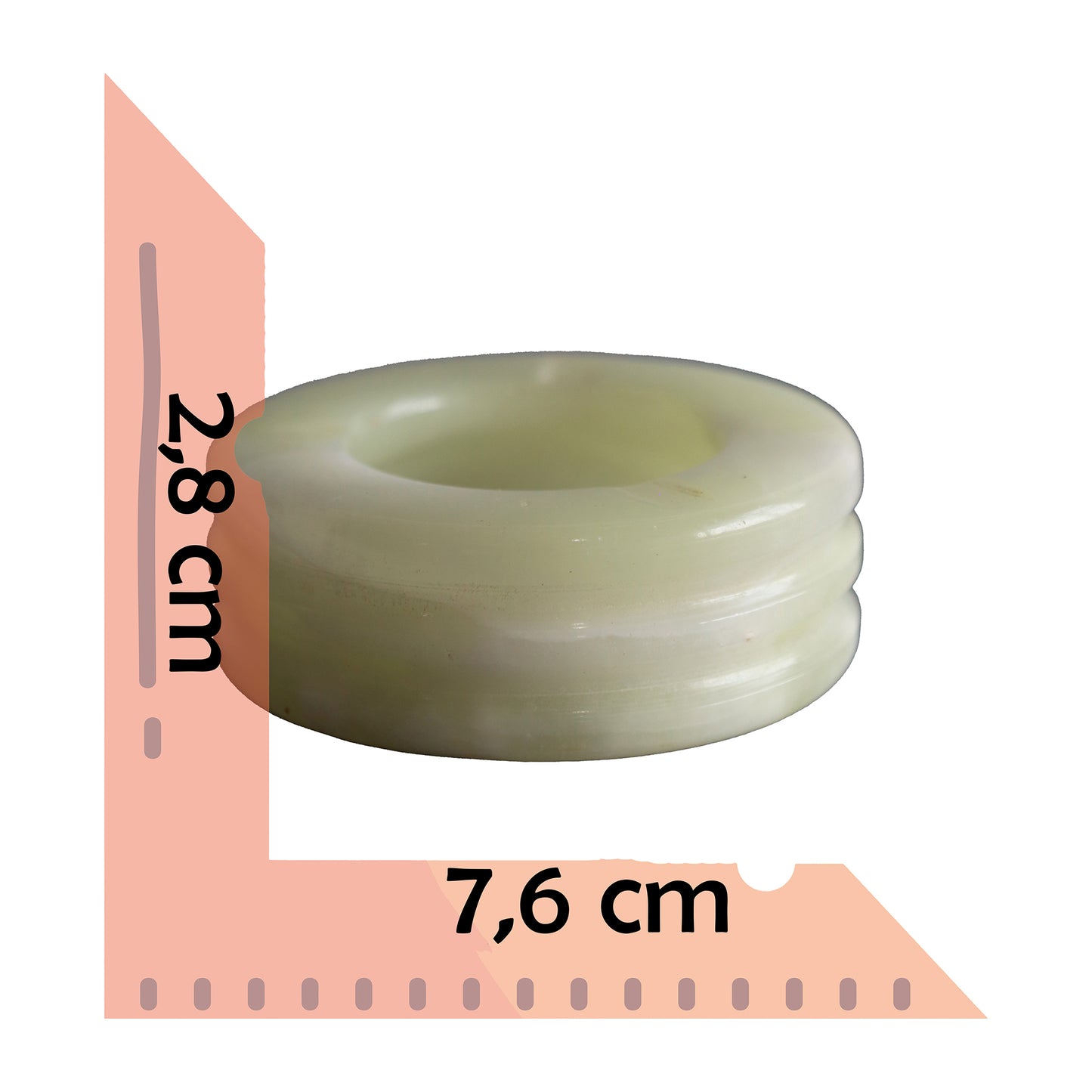 Özgün El Yapımı Oniks Doğal Taş Kül Tablası – Dekoratif 3 Katmanlı Küllük 7,6 cm