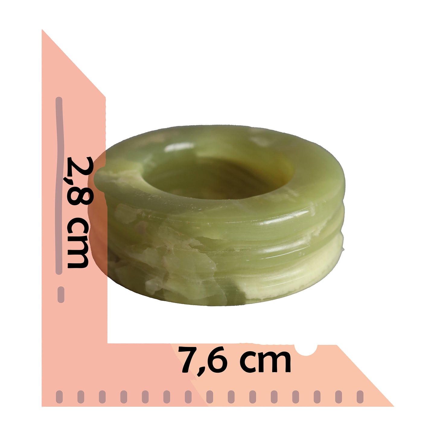 Özgün El Yapımı Oniks Doğal Taş Kül Tablası – Dekoratif 3 Katmanlı Küllük 7,6 cm