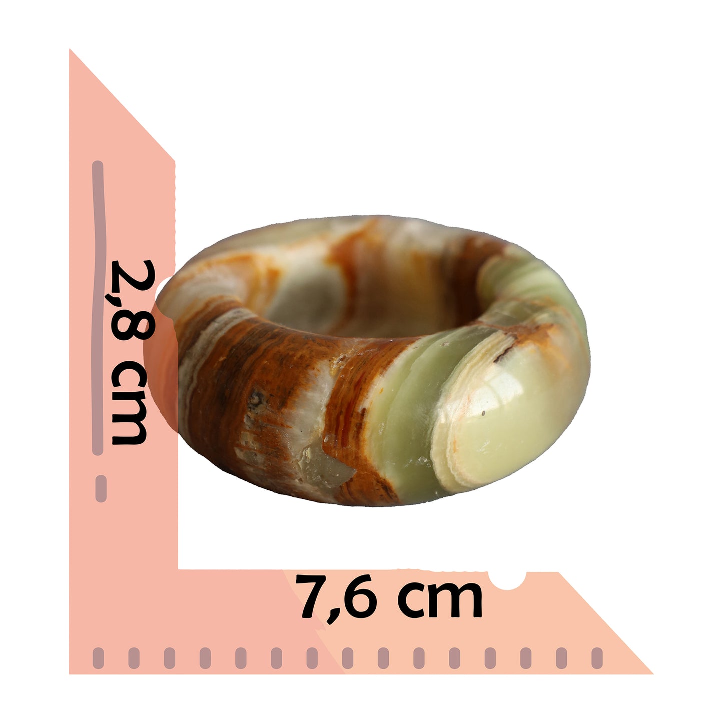 Özgün ve Doğal Oniks Taş Kül Tablası – El Yapımı Dekoratif Taş Küllük (7,6 cm x 2,8 cm)