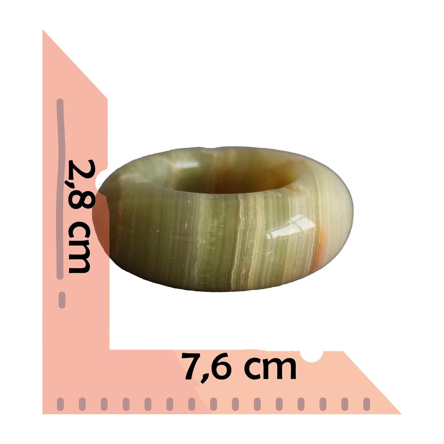 Özgün ve Doğal Oniks Taş Kül Tablası – El Yapımı Dekoratif Taş Küllük (7,6 cm x 2,8 cm)