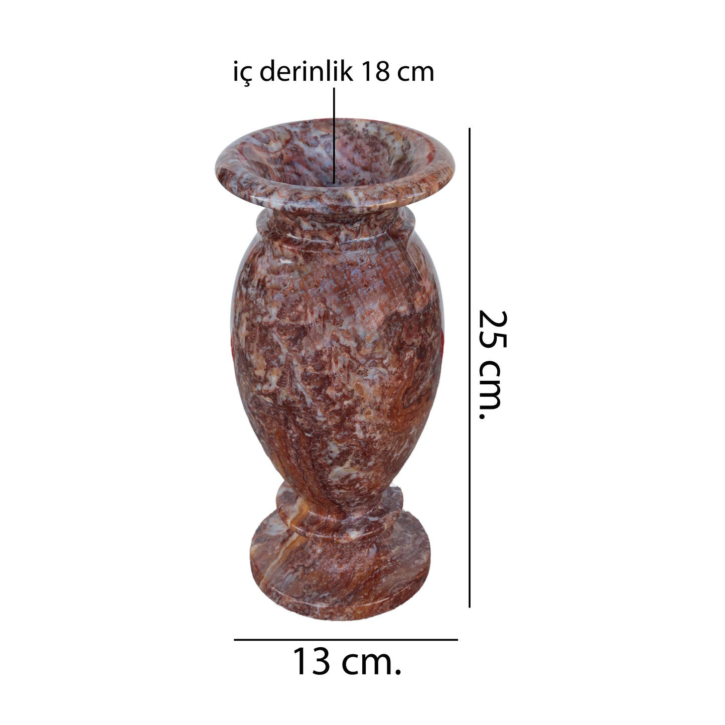 25 cm Doğal Oniks Küp Vazo - Modern ve Şık Dekoratif Tasarım