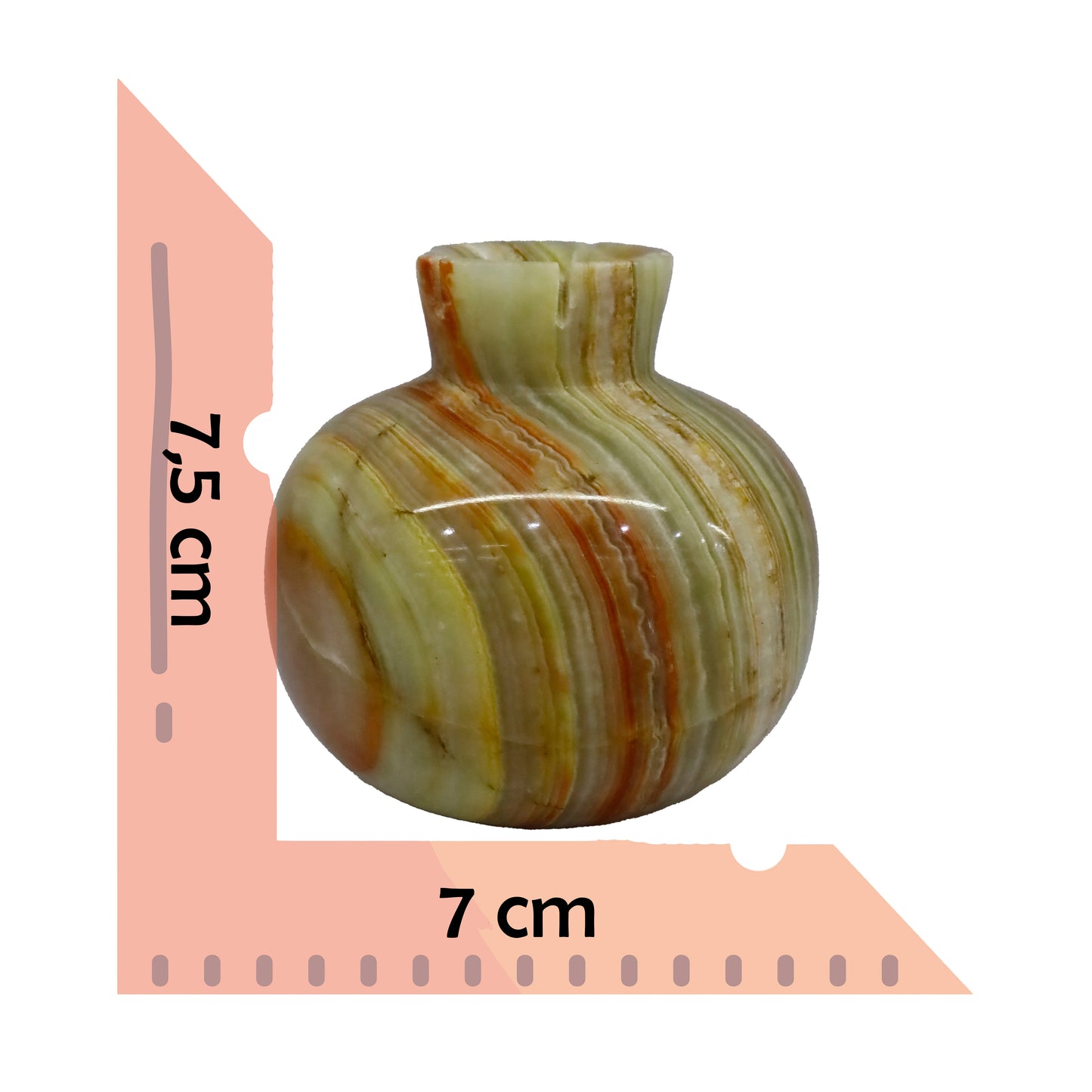 Oniks Taşından El Yapımı Nar Biblo - Ev ve Ofis Dekorasyonu (7,5x7 cm)