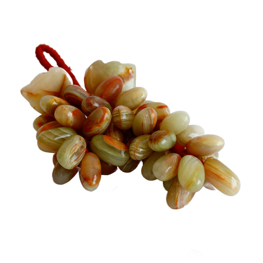 Doğal Oniks Taş 50 Taneli Üzüm Dekor – Feng Shui Bereket ve Bolluk Sembolü, El Yapımı Şık Ev Aksesuarı