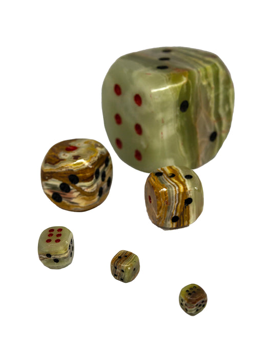 Dekoratif Zar Çeşitleri - Farklı Boyutlarda Oniks Doğal Taş Zar Objeleri