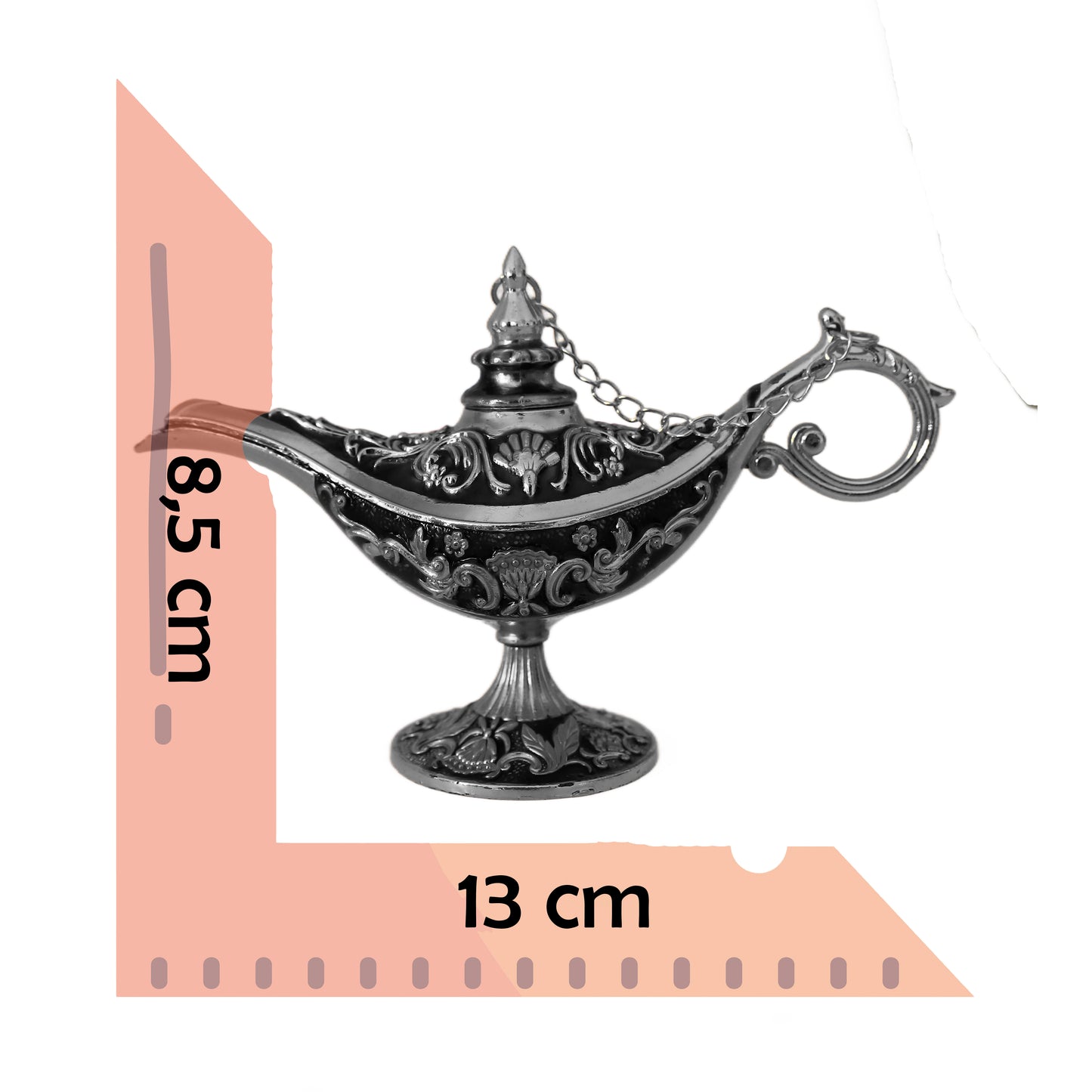 Dekoratif Alaaddin Sihirli Lambası - Vintage Tasarım, 13x8.5 cm
