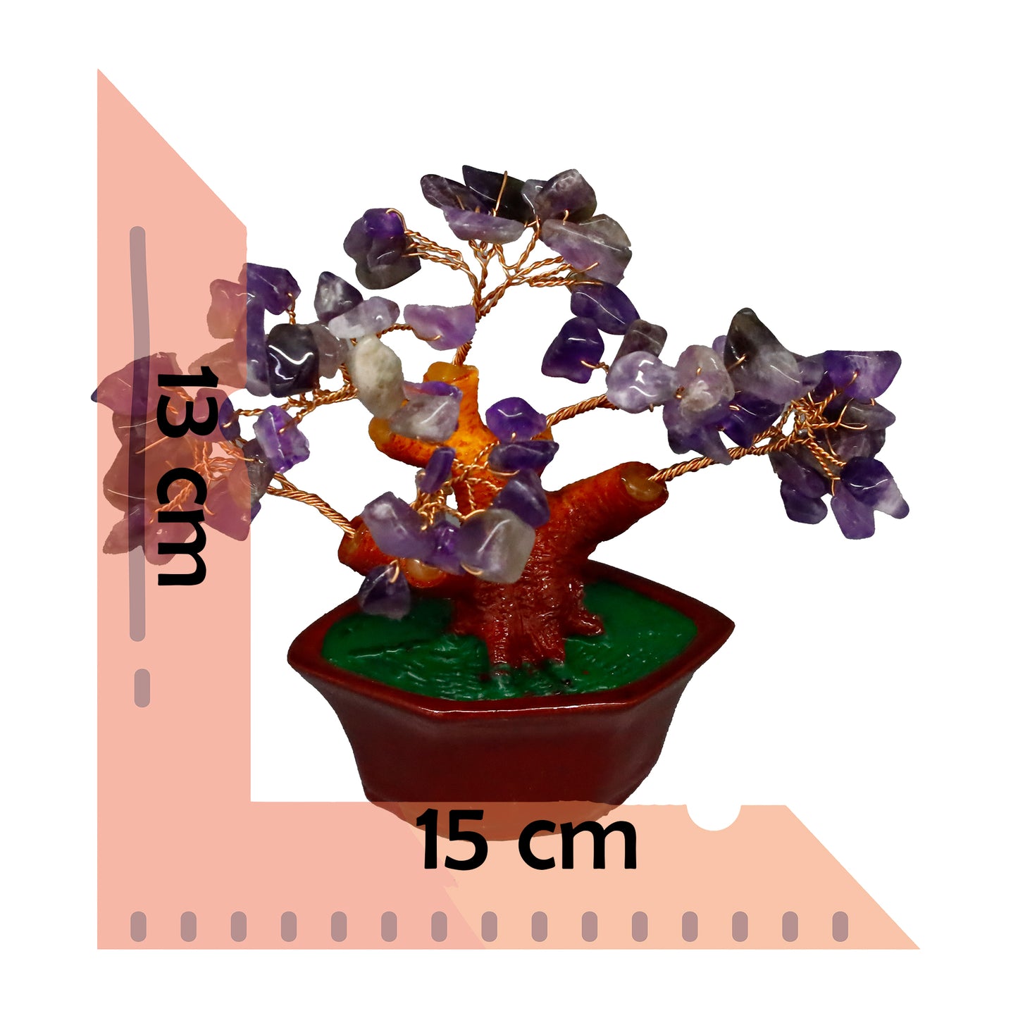 Ametist Doğal Taşlı Bonsai Hayat Ağacı - Dekoratif ve Şifalı Enerji Ağacı