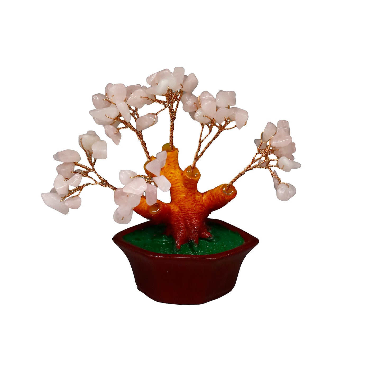 Pembe Kuvars Doğal Taşlı Bonsai Hayat Ağacı - Aşk ve Pozitif Enerji
