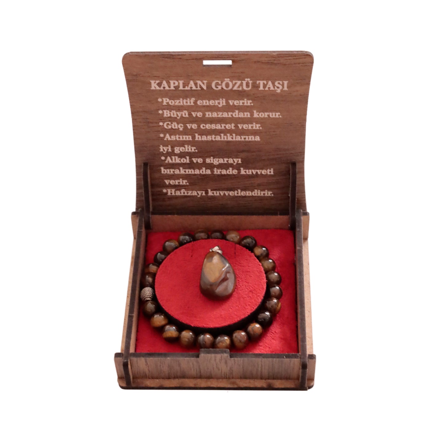 Kaplangözü Doğal Taş Set - 8 mm Bileklik & Kolye ile Ruhsal Güç