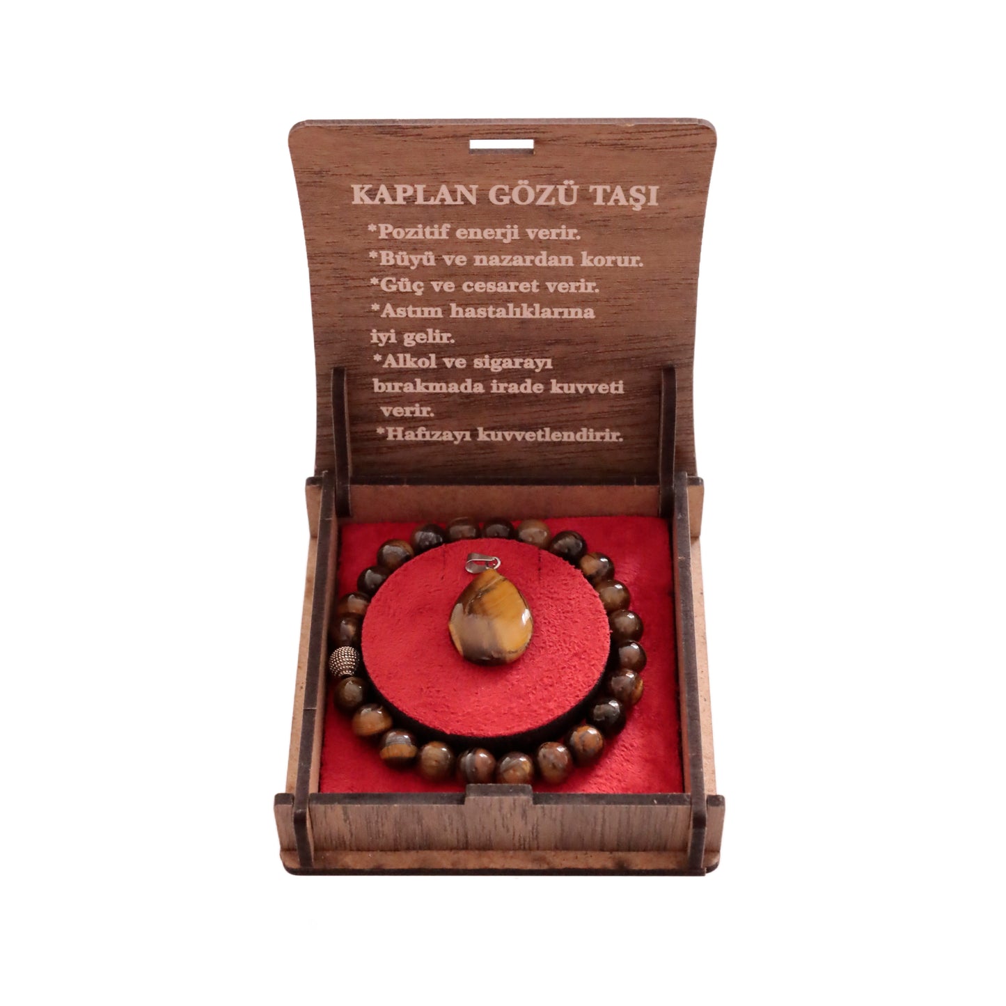 Kaplangözü Doğal Taş Set - 8 mm Bileklik & Kolye ile Ruhsal Güç