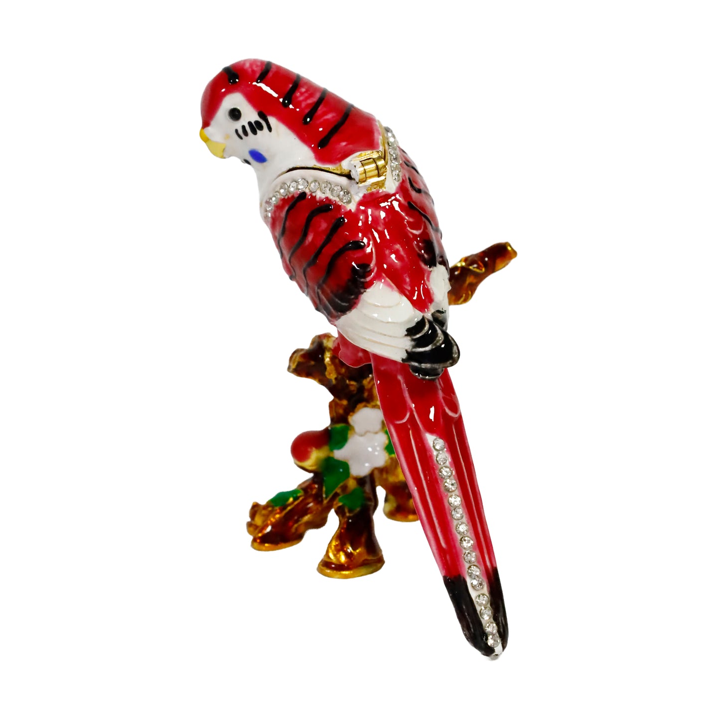 "Metal Kuş Biblosu -3 Farklı Renk Varyantlı, Kristal Taşlı Dekoratif Biblo - 8 cm"