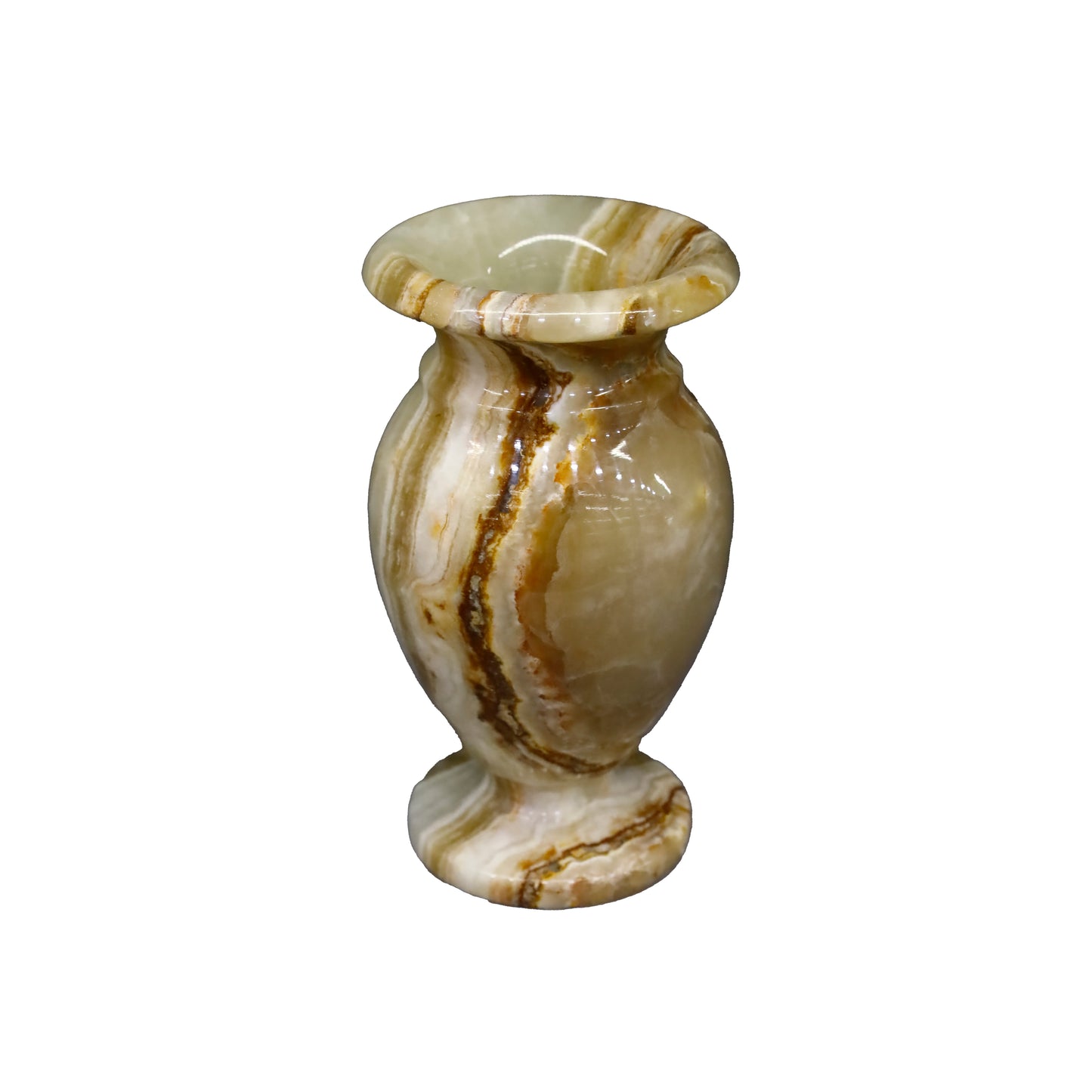Oniks Doğal Taş Küp Vazo – 12 cm Dekoratif El Yapımı Ürün