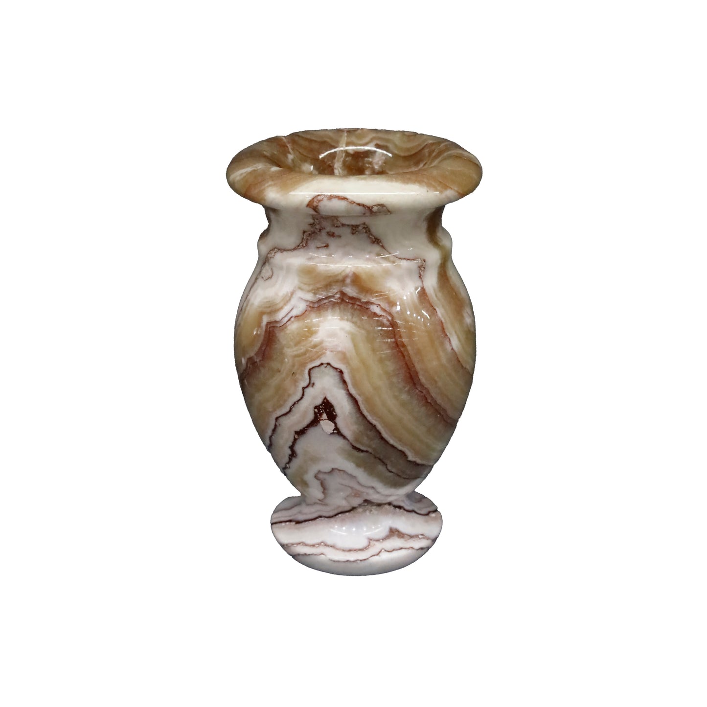 Oniks Doğal Taş Küp Vazo – 12 cm Dekoratif El Yapımı Ürün