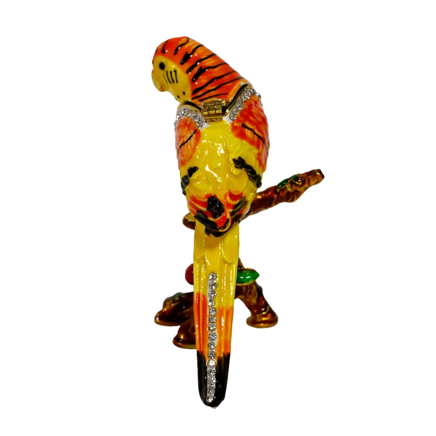 "Metal Kuş Biblosu -3 Farklı Renk Varyantlı, Kristal Taşlı Dekoratif Biblo - 8 cm"