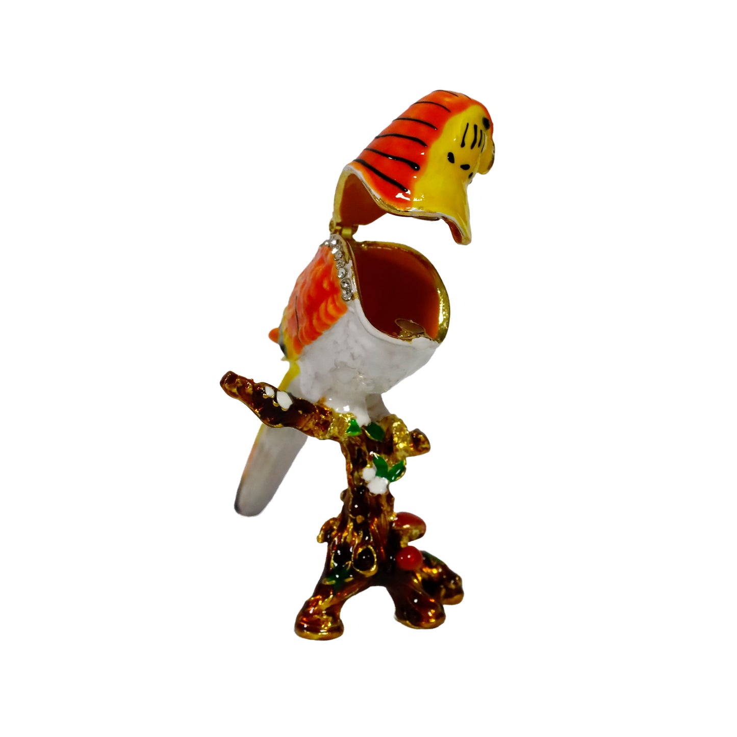 "Metal Kuş Biblosu -3 Farklı Renk Varyantlı, Kristal Taşlı Dekoratif Biblo - 8 cm"