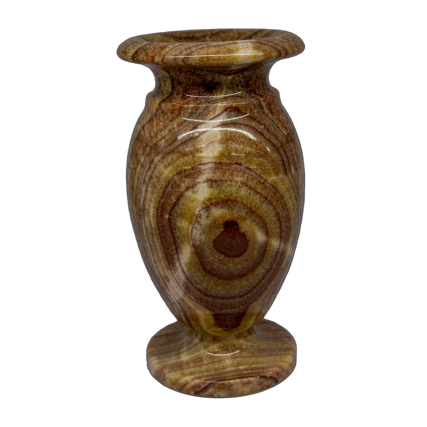 Doğal Taş; 20 Cm. Küp, Vazo, -damarlı Akik, Dekoratif Vazo, Hediyelik