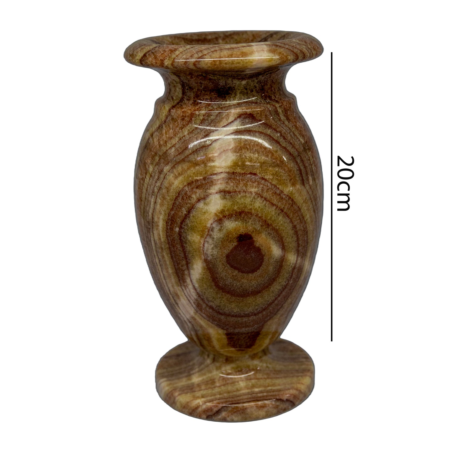 Doğal Taş; 20 Cm. Küp, Vazo, -damarlı Akik, Dekoratif Vazo, Hediyelik