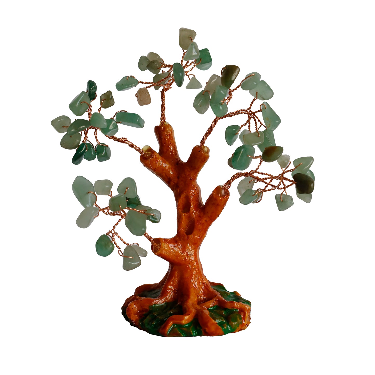 Doğal Yeşim Taşlı Hayat Ağacı - El Yapımı Feng Shui Dekor (16x14 cm)