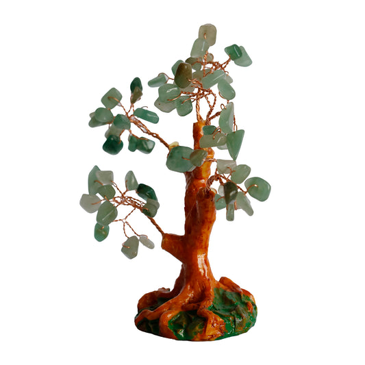 Doğal Yeşim Taşlı Hayat Ağacı - El Yapımı Feng Shui Dekor (16x14 cm)