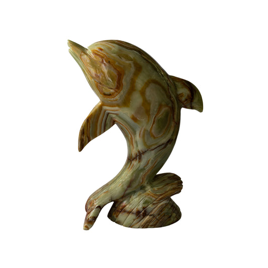 Büyük Boy Oniks Yunus Heykeli - Şık ve Doğal Dekorasyon