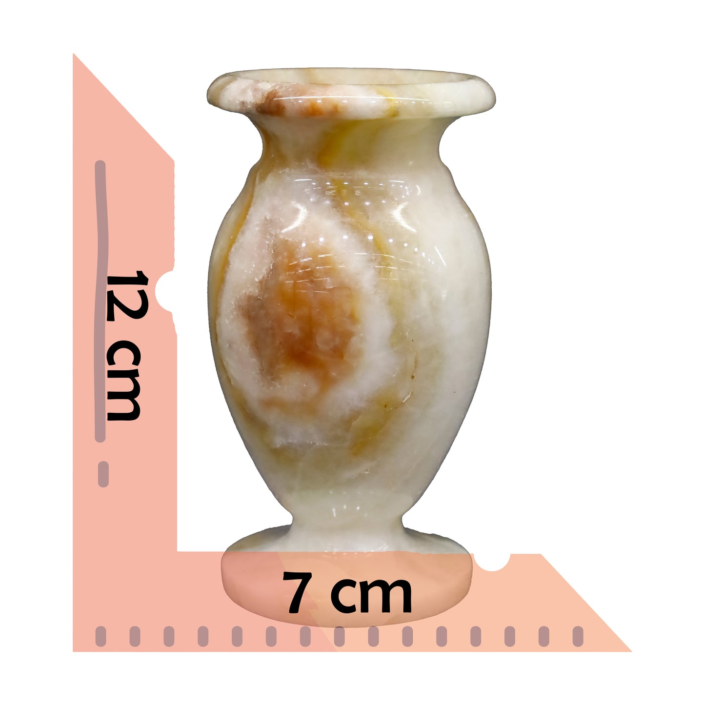 Oniks Doğal Taş Küp Vazo – 12 cm Dekoratif El Yapımı Ürün