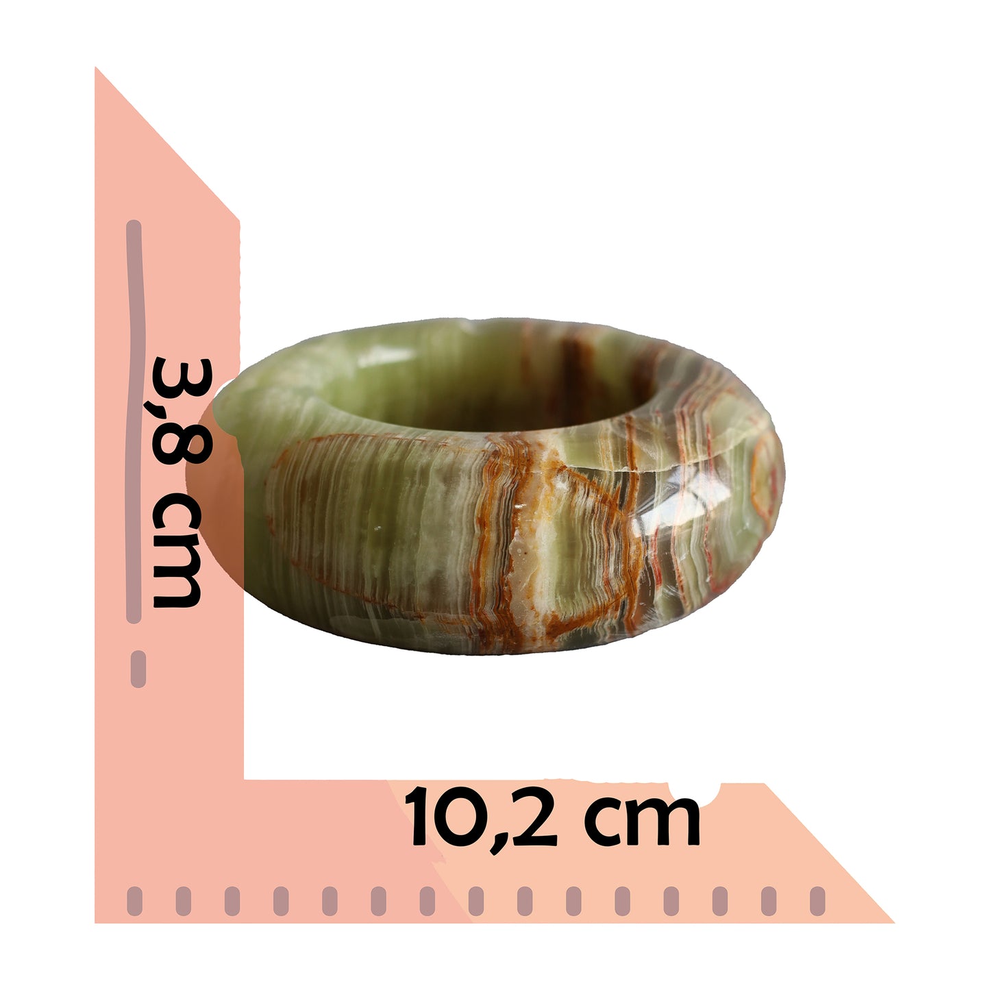 El Yapımı Oniks Doğal Taş Kül Tablası - Dekoratif ve Özgün Tasarım (10,2 cm)