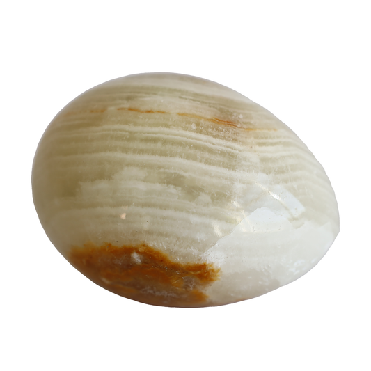 Bal Oniks Doğal Taş Yumurta – 2,3 İnç | El Yapımı Dekoratif Şifa Taşı | Benzersiz Doğal Desenli