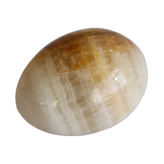Bal Oniks Doğal Taş Yumurta – 2,3 İnç | El Yapımı Dekoratif Şifa Taşı | Benzersiz Doğal Desenli