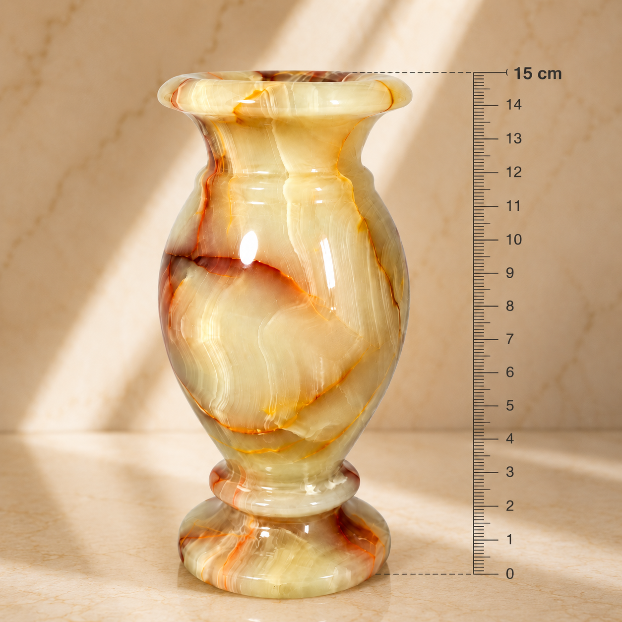 Van Taşı Doğal Taş Küp Model Vazo 15 cm El Yapımı Dekoratif Masa ve Salon Vazosu