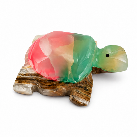 3 İnç Kaplumbağa Biblo – Doğal Taş Dekoratif Kaplumbağa Figürü, 8x7 cm, 165 Gram
