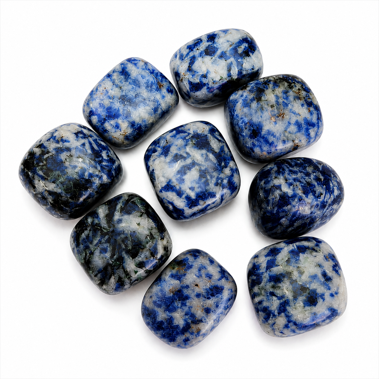 Sodalit Doğal Taş 2x2 cm – Mavi Lacivert Beyaz – Dekoratif Taş – 1, 3 ve 6 Adet