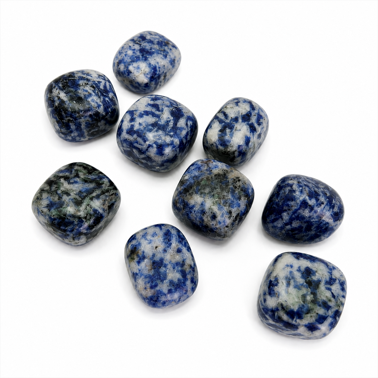 Sodalit Doğal Taş 2x2 cm – Mavi Lacivert Beyaz – Dekoratif Taş – 1, 3 ve 6 Adet