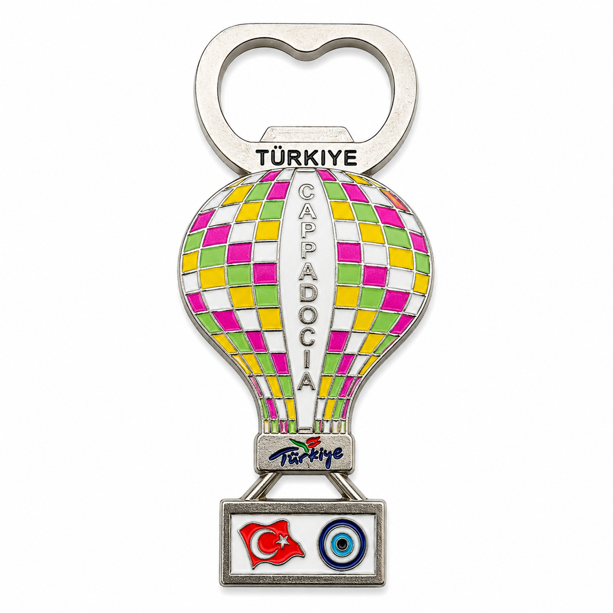 Kapadokya Balon Model Metal Şişe Açacağı Buzdolabı Magneti Türkiye Temalı Hediyelik Dekoratif Magnet