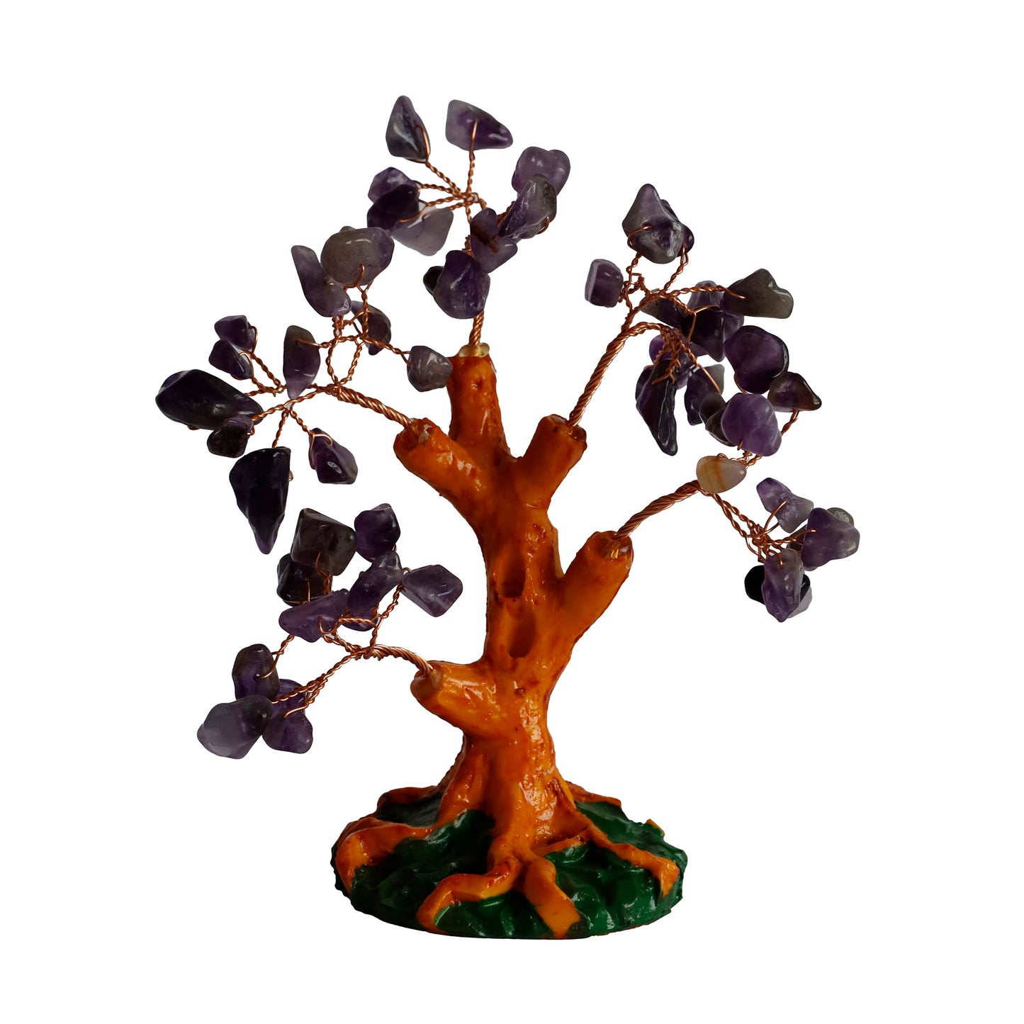 Doğal Ametist Taşlı Hayat Ağacı Biblo - 16x14 cm Enerji Taşı Dekoratif Obje