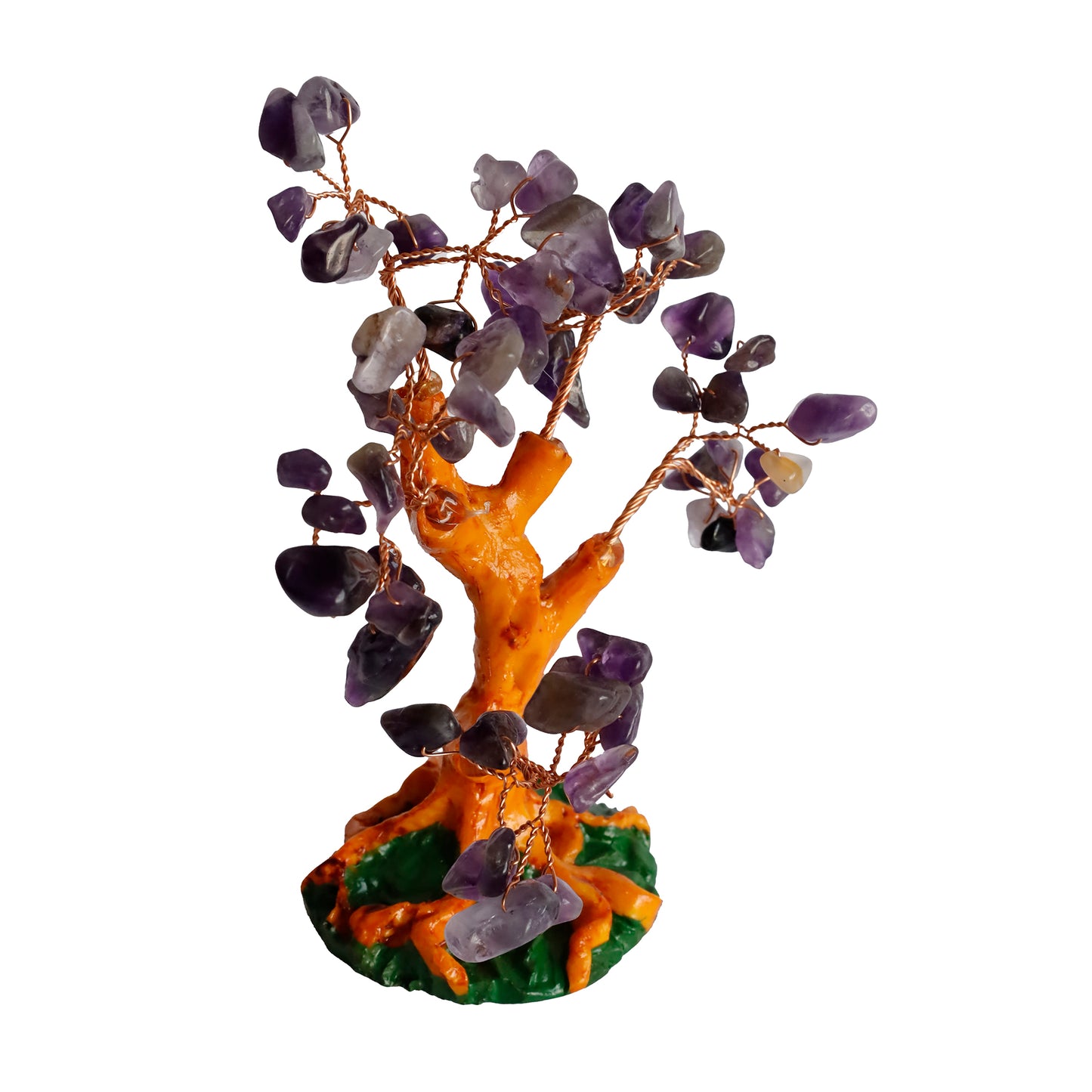 Doğal Ametist Taşlı Hayat Ağacı Biblo - 16x14 cm Enerji Taşı Dekoratif Obje