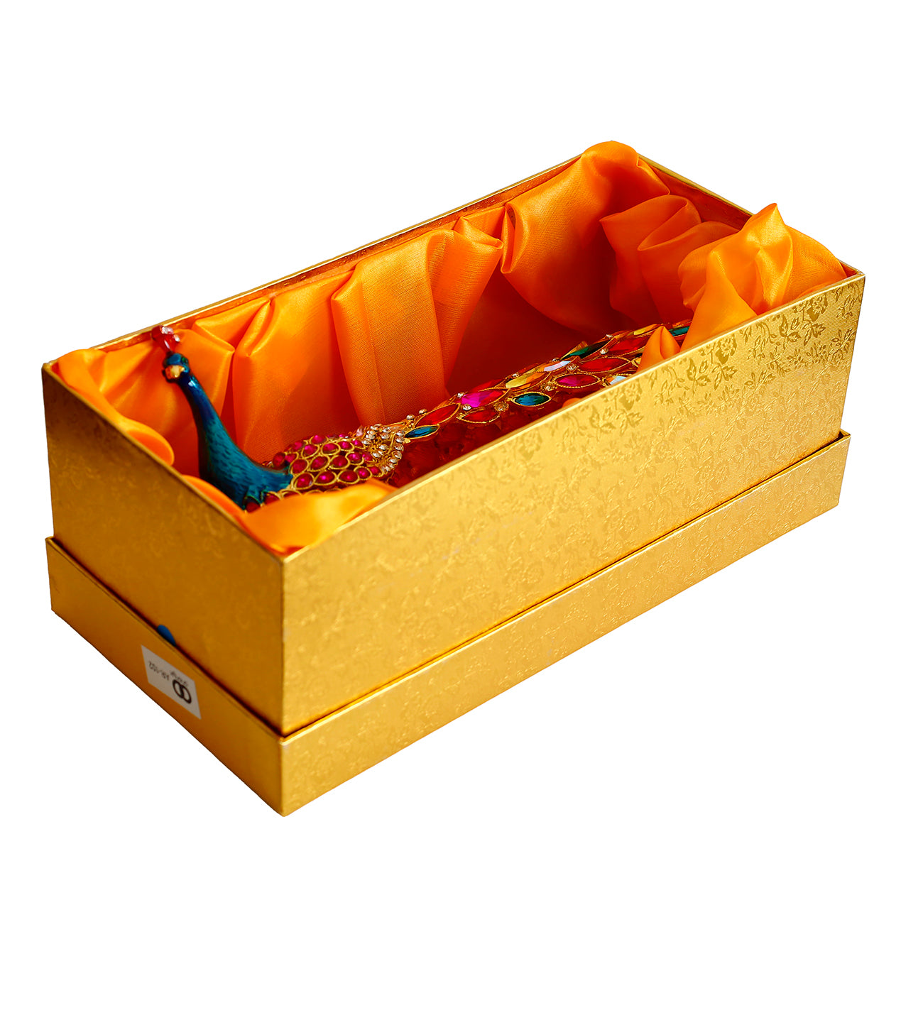Kristal Taşlı Tavus Kuşu Biblo ve Mücevher Kutusu – 12x22x9 cm, Hediyelik Dekoratif Figür