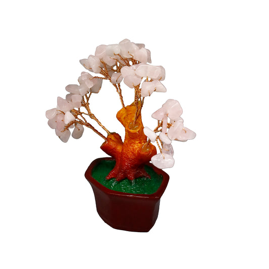 Pembe Kuvars Doğal Taşlı Bonsai Hayat Ağacı - Aşk ve Pozitif Enerji