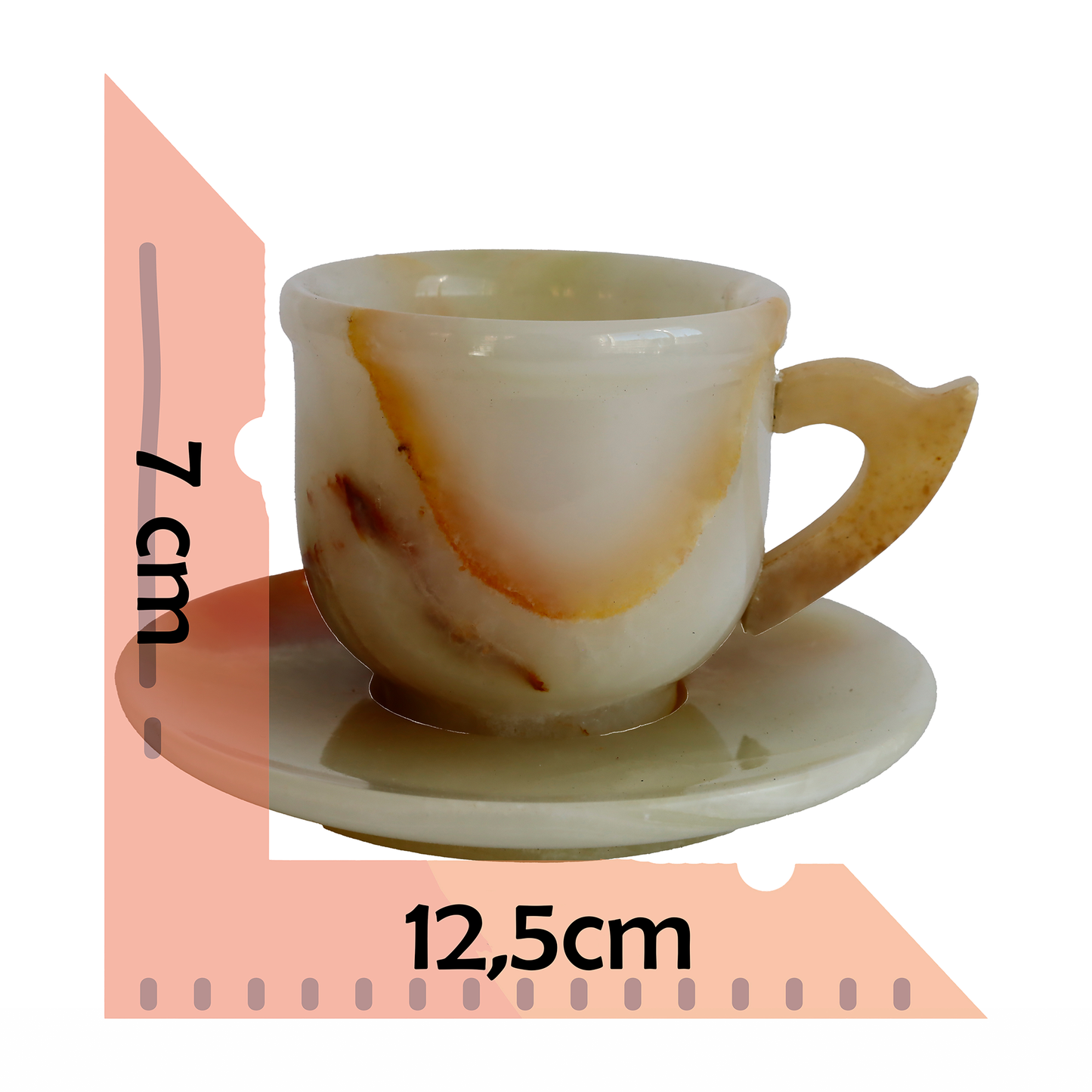 Onyx Natural Stone 2-Piece Cup and 3-Inch Ashtray Set – Handmade Stylish Decorative Gift, with Natural Stone Energy