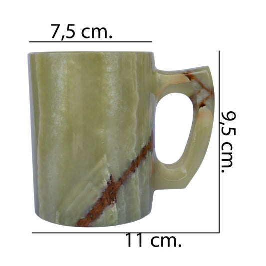 Özgün Oniks Doğal Taş Kupa Bardak – 11 cm, El İşçiliği, Şık ve Dayanıklı