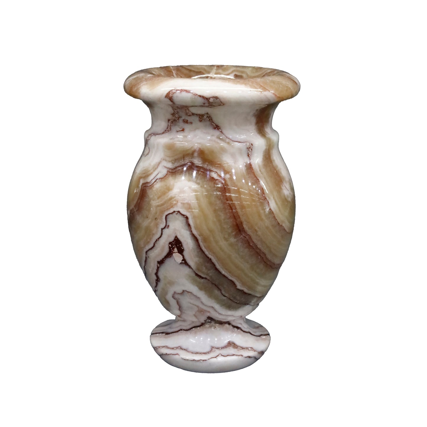 Oniks Doğal Taş Küp Vazo – 12 cm Dekoratif El Yapımı Ürün