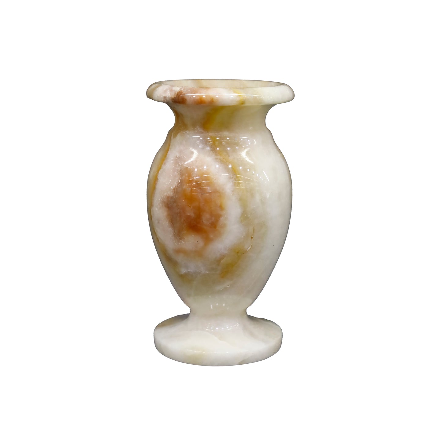 Oniks Doğal Taş Küp Vazo – 12 cm Dekoratif El Yapımı Ürün