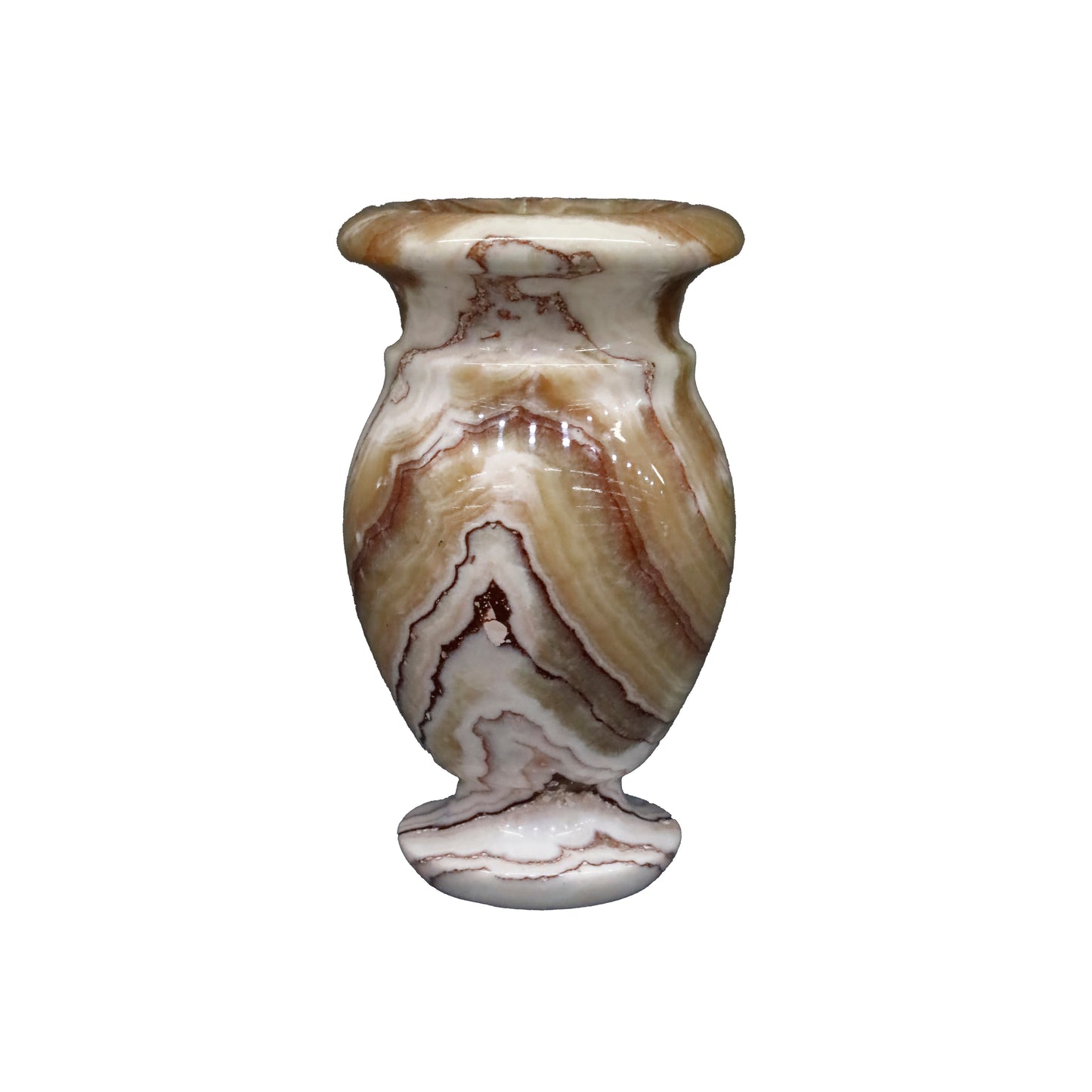 Oniks Doğal Taş Küp Vazo – 12 cm Dekoratif El Yapımı Ürün
