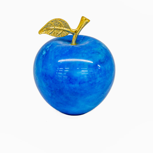 Blue Decorative Natural Stone Figurine 2 Inch - Handmade Home Office Desk Accessory