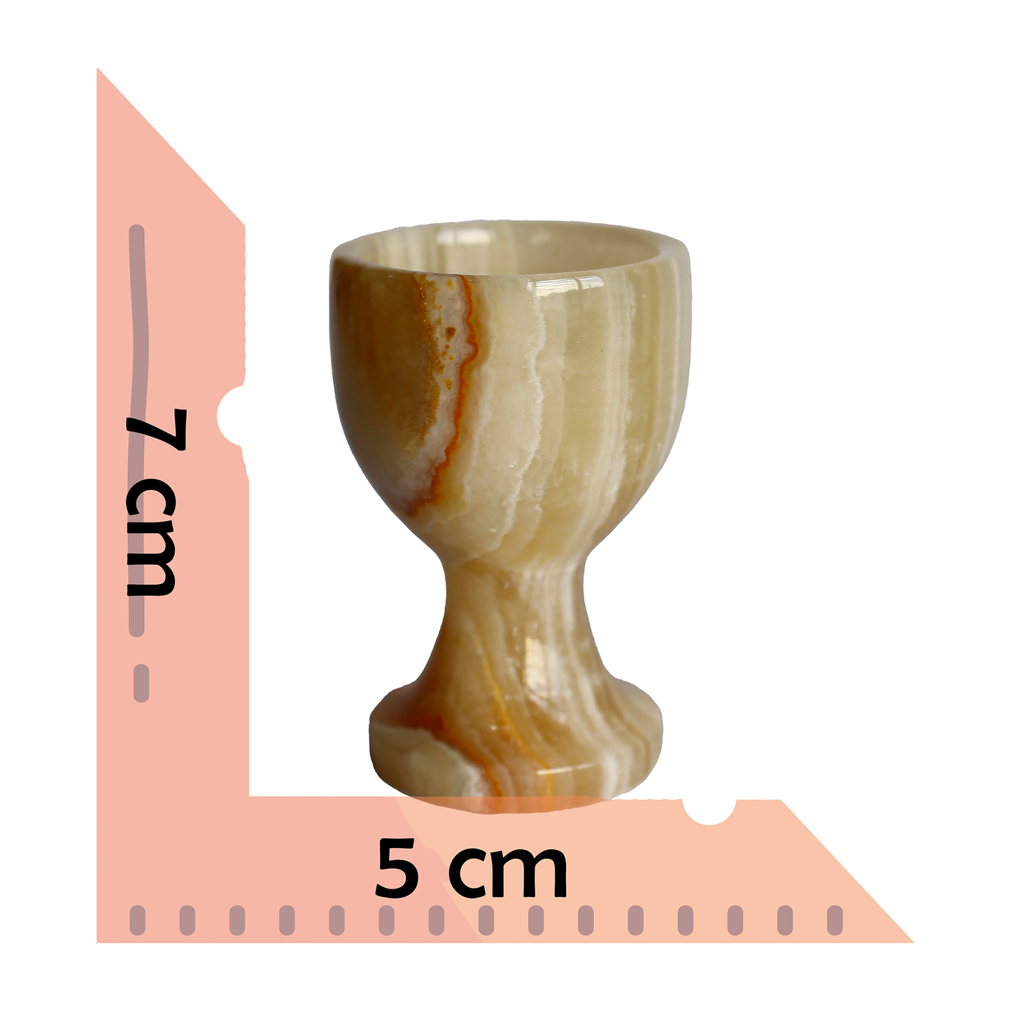 Honey Onyx Natural Stone Egg and Goblet Set – Handmade, Decorative Feng Shui Ornament, Elegant Table and Office Decor
